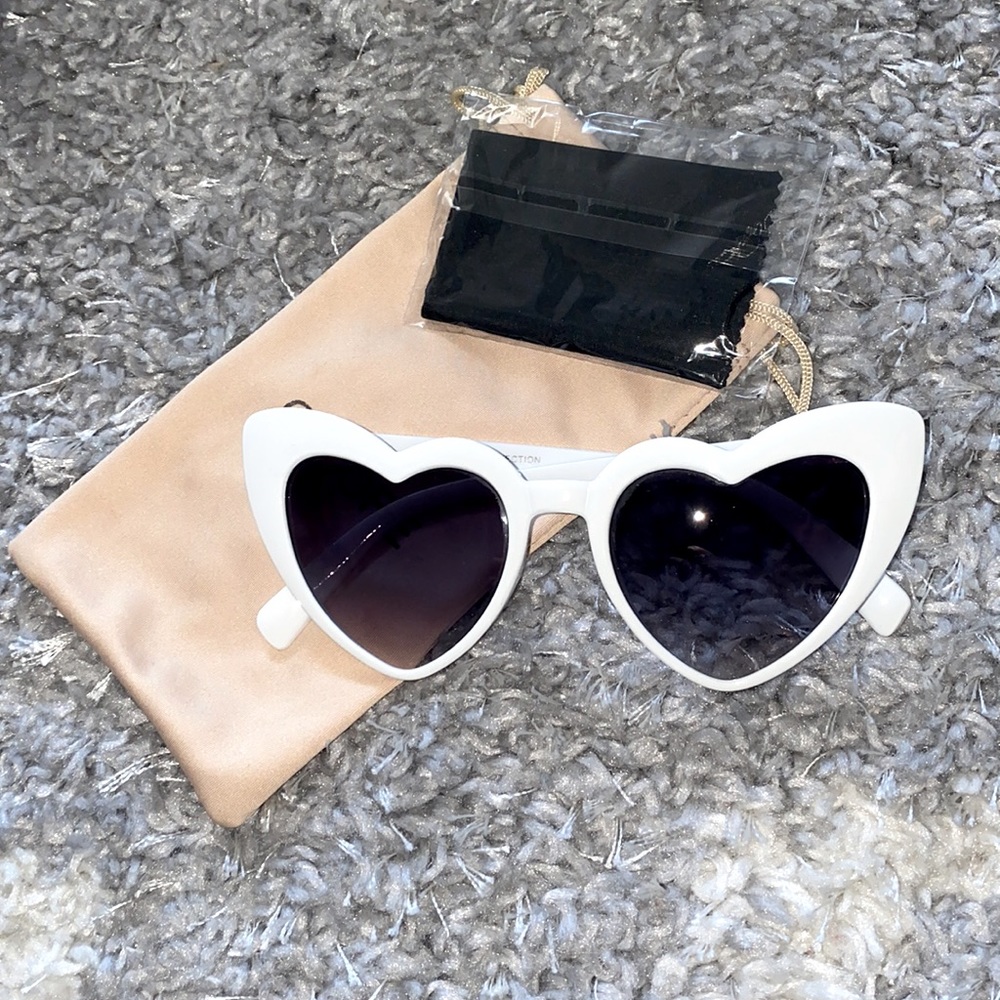 White heart sunglasses